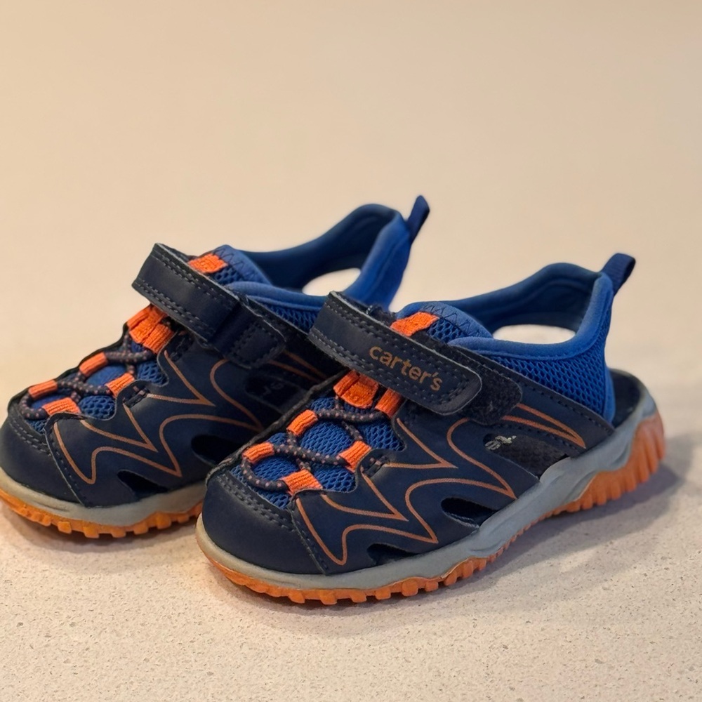 Carter's Blue and Orange Sandals with Protective Design
